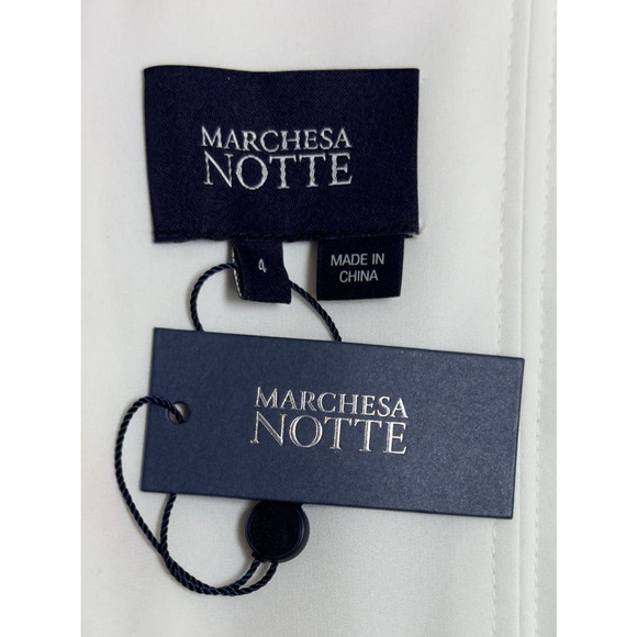 NWT Marchesa Notte One Shoulder Asymmetric Floral Twisted Ruffle Mini Dress 4(S) - Picture 10 of 11